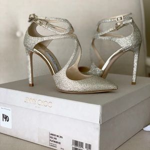 Jimmy Choo Lancer 100 Platinum Heels